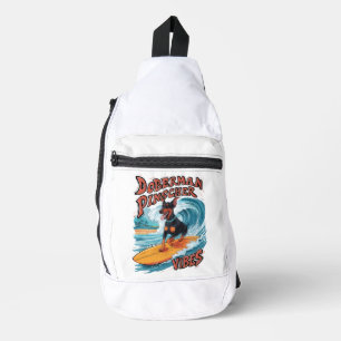 Surfen Doberman Pinscher Riding Tropische Golf Sling Bag