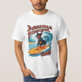 Surfen Doberman Pinscher Riding Tropische Golf T-shirt (Voorkant)