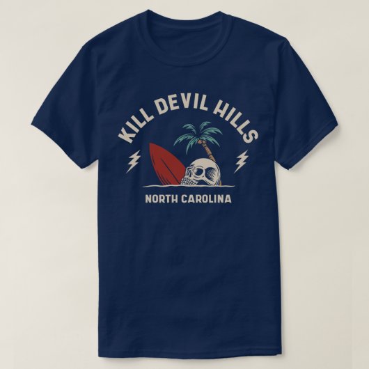  Surfen Doden Devil Hills North Olina Retro T-shirt (Design voorkant)
