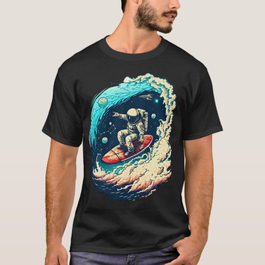 Surfen door het universum t-shirt (Voorkant)