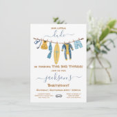 Surfen Dude Verjaardagsfeestje Clothesline Kaart (Staand voorkant)