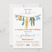 Surfen Dude Verjaardagsfeestje Clothesline Kaart (Voorkant)