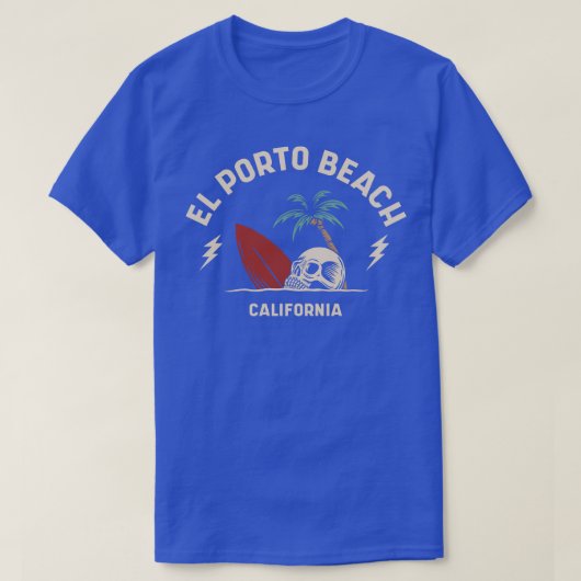 surfen El Porto Beach California Retro Su T-shirt (Design voorkant)