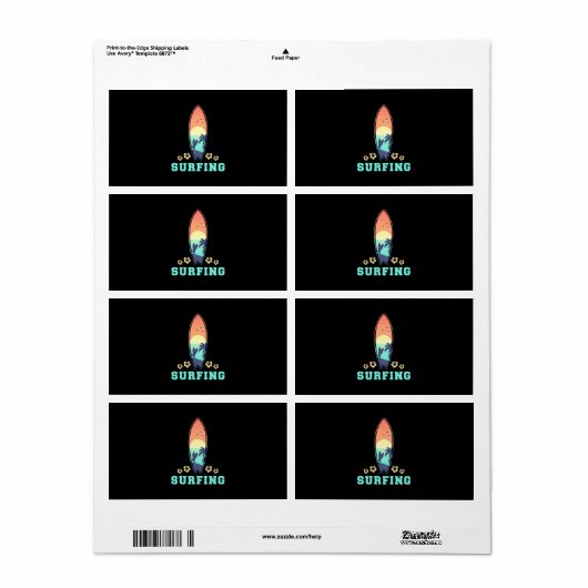Surfen en ventilatoren etiket (Full Sheet)