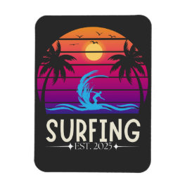 Surfen Est. 2025 Retro Vacay Mode Surf Magneet