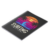 Surfen Est. 2025 Retro Vacay Mode Surf Notitieboek (Linkerzijde)