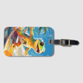 Surfen gekko rijden de golven bagagelabel (Voorkant (horizontaal))