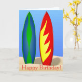 Surfen. Gelukkige verjaardag. Kaart (Gele Bloem)