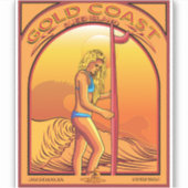 SURFEN GOLD COAST QUEENSLAND AUSTRALIË STICKER (Voorkant)