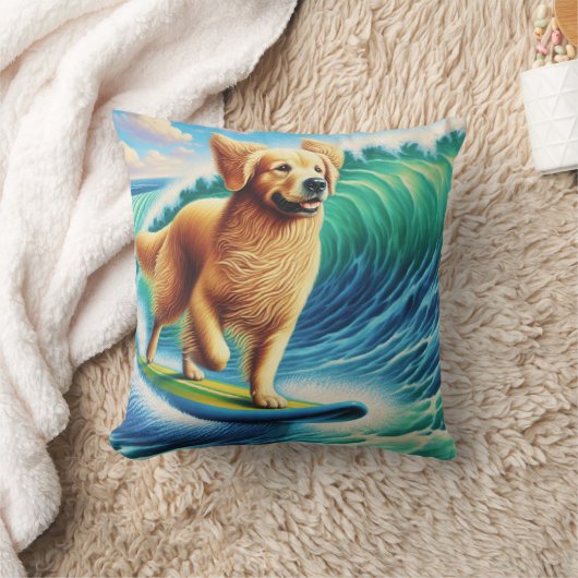 Surfen Golden Retriever Kussen (Deken)