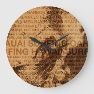 Surfen Hawaii Green Room Faux Wood Clock Grote Klok