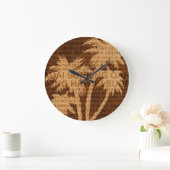 Surfen Hawaii Palm Trees Faux Wood Clock Grote Klok (Huis)