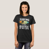 Surfen Heartbeat Quotes T-shirt (Voorkant volledig)