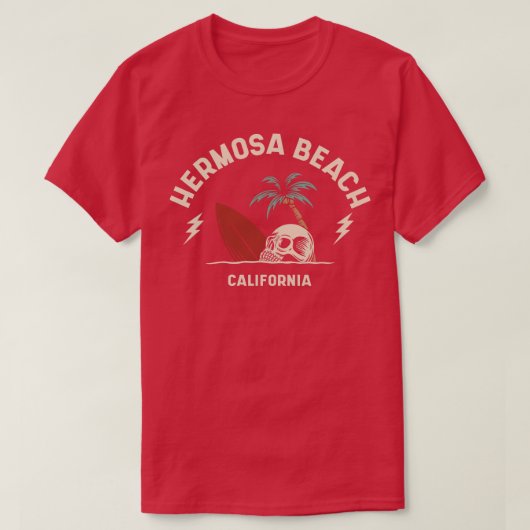  Surfen Hermosa Beach California Retro Sur T-shirt (Design voorkant)