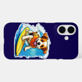 Surfen Hond iPhone Case (Achterkant (horizontaal))