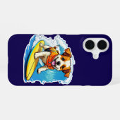 Surfen Hond iPhone Case 16 Hoesje (Achterkant horizontaal)