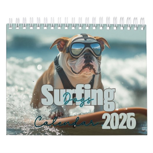 Surfen Hond Kalender, 2025 Kalender, Hond Kalender (Hoes)