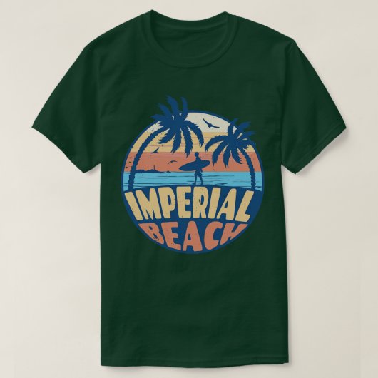 Surfen Imperial Beach California Retro Su T-shirt (Design voorkant)