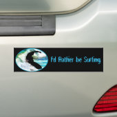Surfen in Curling Wave Bumpersticker (Op auto)