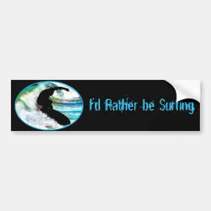 Surfen in Curling Wave Bumpersticker