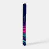 Surfen in de Neon Zonsondergang iPhone 15 Case (Rechterkant)