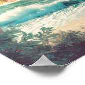 Surfen in de zonsondergang poster (Hoek)