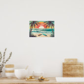 Surfen in de zonsondergang poster (Keuken)