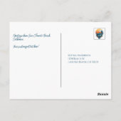 Surfen in een grote golf-hand symbool-retro stijl briefkaart (Achterkant)