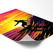 Surfen in een Sunset pop-art Poster (Hoek)