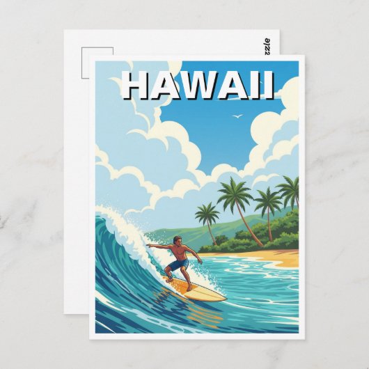 Surfen in Hawaii Briefkaart (Voorkant / Achterkant)