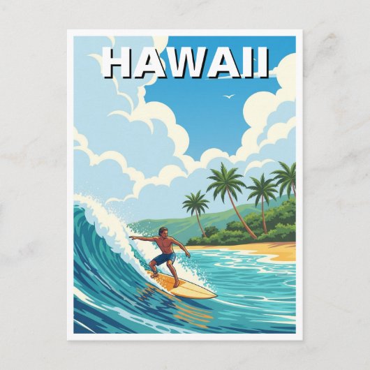 Surfen in Hawaii Briefkaart (Voorkant)