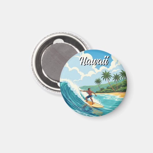 Surfen in Hawaii Magneet (Voorkant / Achterkant)