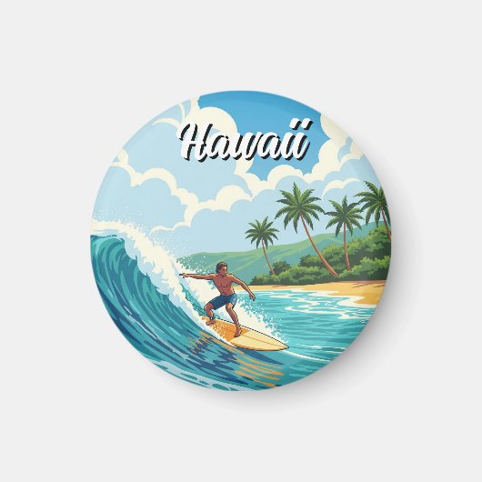 Surfen in Hawaii Magneet (Voorkant)