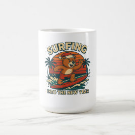 Surfen in het Nieuwe Jaar- Retro 80s Vintage Beer Koffiemok