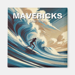 Surfen in Mavericks Californië Surfer Girl Wave Magneet