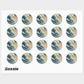 Surfen in Mavericks Californië Surfer Girl Wave Ronde Sticker (Vel)