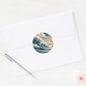 Surfen in Mavericks Californië Surfer Girl Wave Ronde Sticker (Envelop)