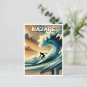 Surfen in Nazare Portugal Briefkaart (Staand voorkant)