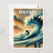 Surfen in Nazare Portugal Briefkaart (Voorkant / Achterkant)