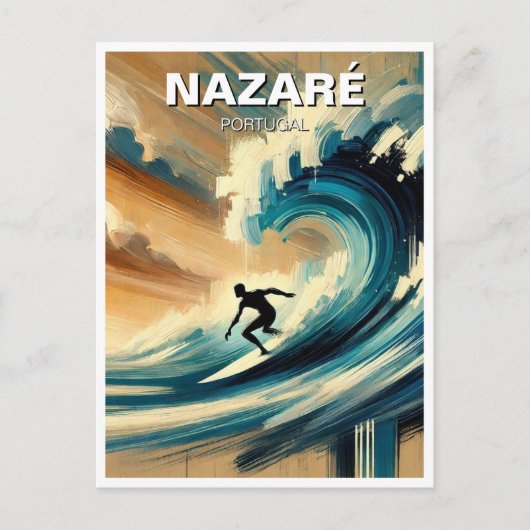 Surfen in Nazare Portugal Briefkaart (Voorkant)