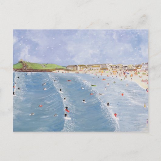 Surfen in Porthmeor Briefkaart (Voorkant)