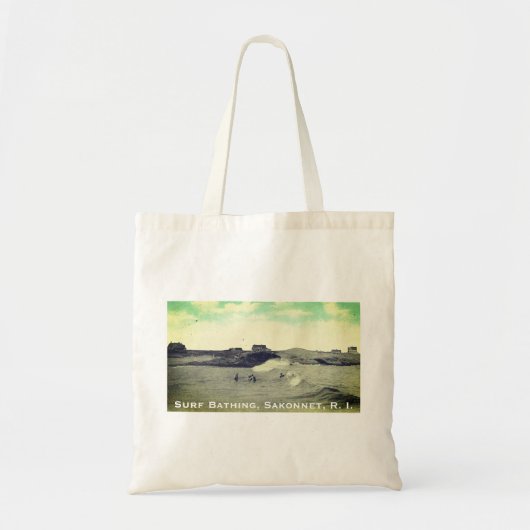 Surfen in Warren's Point Beach, Little Compton Tote Bag (Voorkant)
