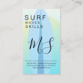 Surfen Instructor Ombre Surf Board Zonneset Visitekaartje (Achterkant)