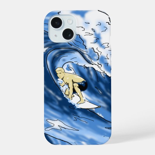 Surfen iPhone 15 Case (Achterkant)
