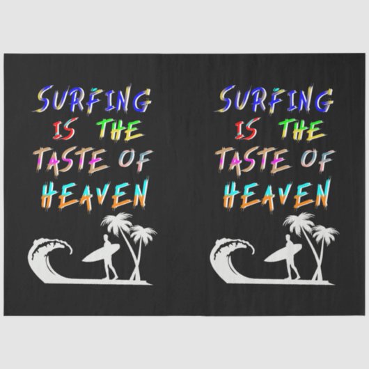 Surfen is de smaak van de hemel tissuepapier (Voorkant)