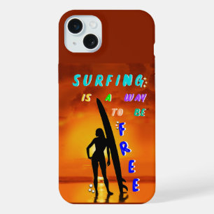 Surfen is een manier om vrij te zijn iPhone 15 plus case