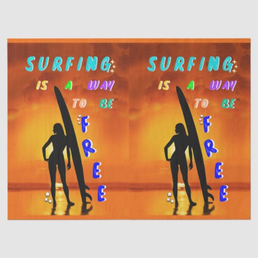 Surfen is een manier om vrij te zijn tissuepapier (Voorkant)