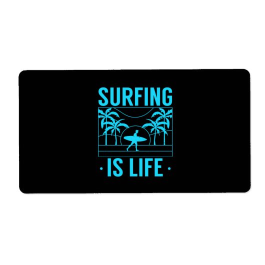 Surfen is leven etiket (Voorkant)