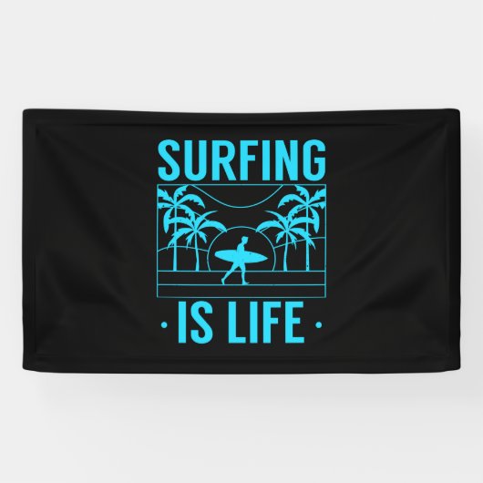 Surfen is leven spandoek (Horizontaal)