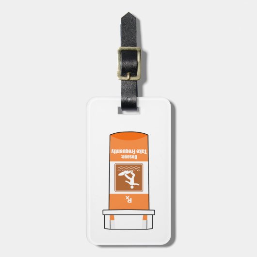 Surfen is mijn medicijn bagagelabel (Voorkant verticaal)